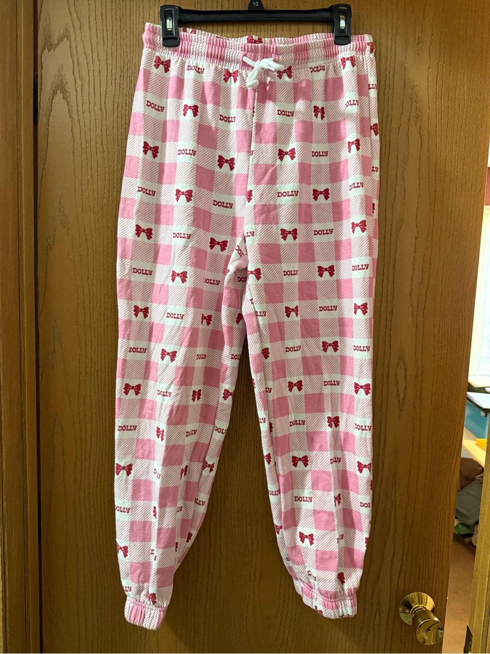 Dolly (Parton) Pink Plaid Bow Sleep Pants